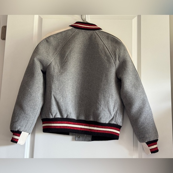 Coach Gray Metallic Patch Wool Varsity Jacket
with Red and White Details - Picture 14 of 14
